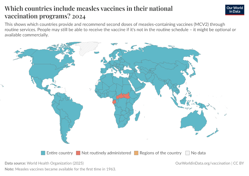 A thumbnail of the "Which countries include measles vaccines in their national vaccination programs?" chart