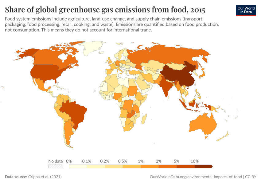 A thumbnail of the "Share of global greenhouse gas emissions from food" chart
