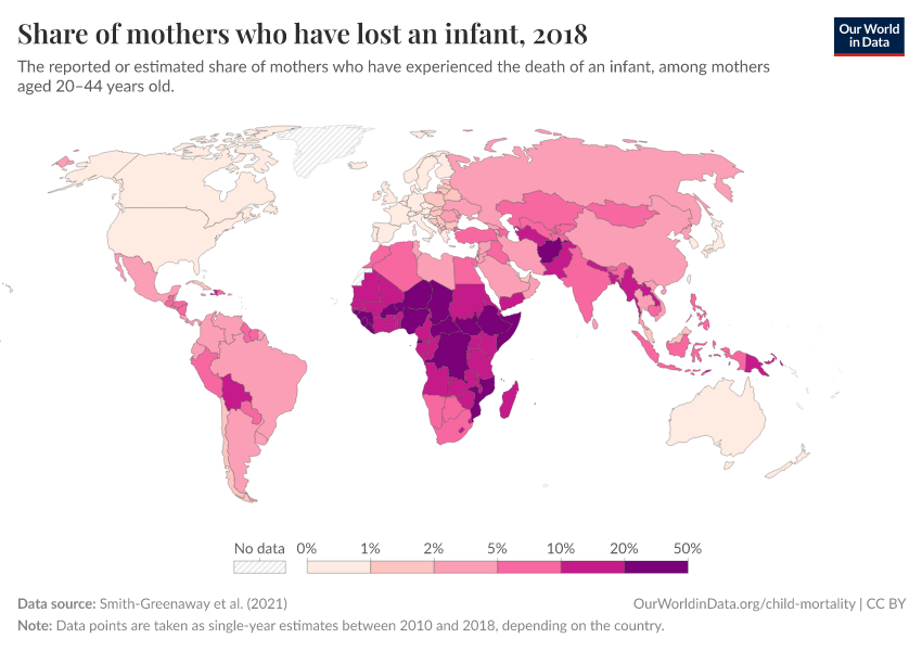 A thumbnail of the "Share of mothers who have lost an infant" chart